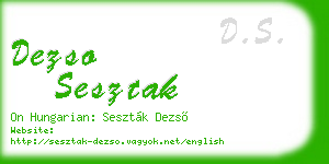 dezso sesztak business card