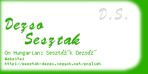 dezso sesztak business card